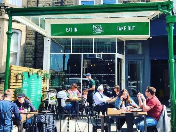 Independent pizzeria Pizza Social in Harrogate town centre has outdoors seating.