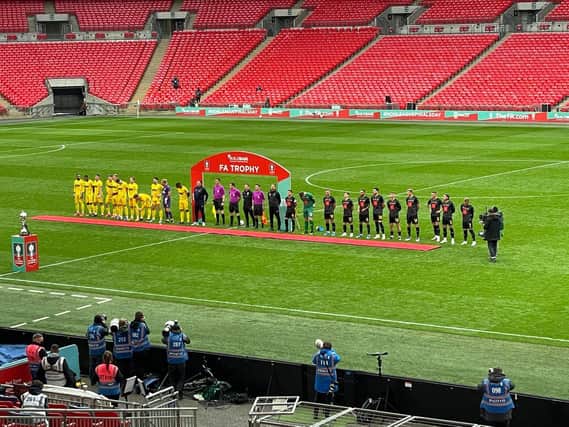 Harrogate Town face Concord Rangers in the FA Trophy Final at Wembley this afternoon.