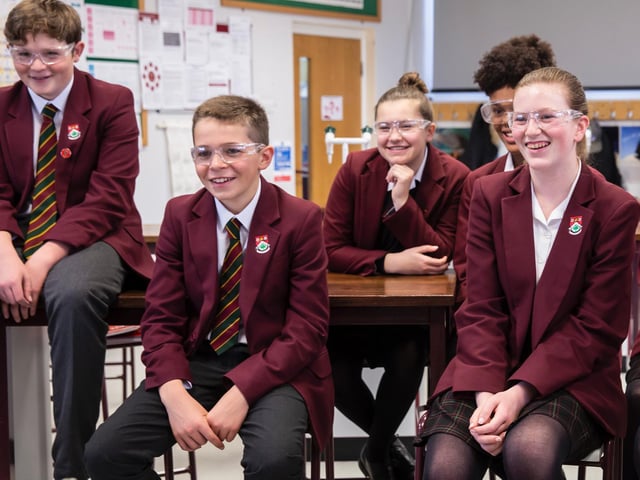 Senior School students enjoying a science class at Harrogate’s Ashville College