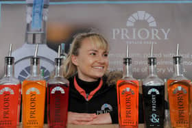 Artisan market stall holder Charlotte Wood of Priory Potato Vodka. Picture Gerard Binks