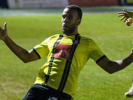 Kevin Lokko impressed for Harrogate Town during last week's victory over title-chasing Cambridge United. Pictures: Matt Kirkham