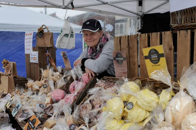 Nicky Jaques of Sawley Kitchen on her Artisan Market stall. Picture Gerard Binks