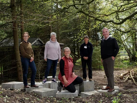 Harrogate Climate Change Coalition's Lousie McManus, Lucy Hind of Pinewoods Conservation Group, Kirsty Hallett of Harrogate Climate Change Coalition, Carolyn Rothwell of Horicap and Harrogate Borough Council Phil Ireland. (Picture Gerard Binks)