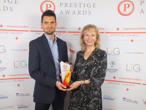 Harrogate's award-winning Yorkshire Centre for Wellbeing founder Anne-Marie Burford with her son James.