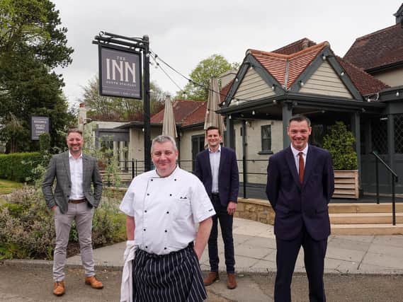 Pictured outside The Inn South Stainley are co-owner Graham Usher, head chef Shane White, co-owner Matt Rose, and general manager Chris Lawton.