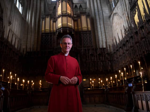 The Dean of Ripon John Dobson pictured at Ripon Cathedral..30th April 2021..Picture by Simon Hulme