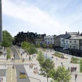This is how Harrogate town centre could be transformed with Station Parade reduced to one lane traffic and improvements to Station Square. Photo: NYCC.