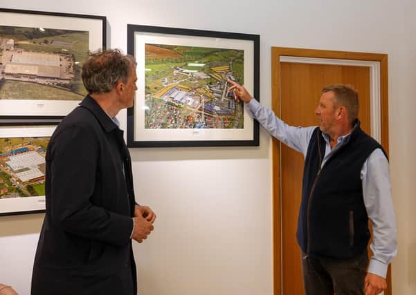 Canalside Developments director Jonathan Lupton (right) points out the location of Phase 2 of Ripon Business Park to Skipton and Ripon MP Julian Smith.