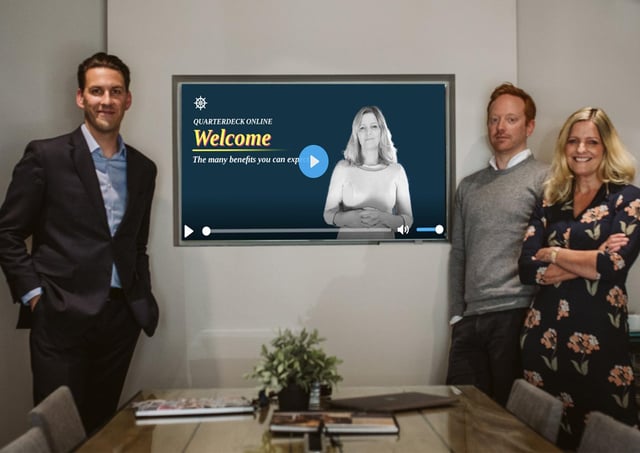 Director and head of training Alan Aucoin, operations director Kris Northfield, and managing director Laura Bouttell of Harrogate-based leadership training business Quarterdeck, which has moved online following the Covid outbreak, with 1,000 participants completing over 34,000 minutes of its CPD accredited digital courses during the last eight months, and generating an additional £50,000 of revenue.