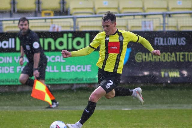 Ryan Fallowfield in action for Harrogate Town.
