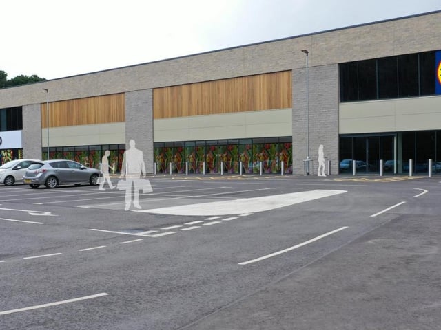 A CGI of the Lidl at St Michael's retail park in Ripon.