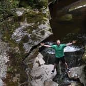 How Stean Gorge bumper year in UK staycation boom, near Pateley Bridge. Pictured Outdoor Activities Manager Tony Liddy in the gorge. Picture Gerard Binks