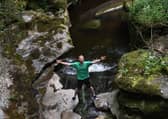 How Stean Gorge bumper year in UK staycation boom, near Pateley Bridge. Pictured Outdoor Activities Manager Tony Liddy in the gorge. Picture Gerard Binks