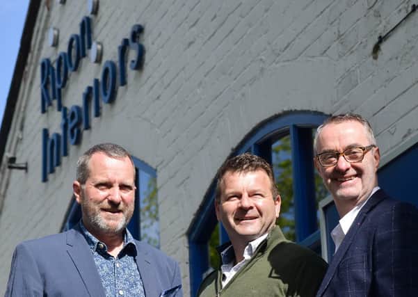 Directors Andrew Boddy, Graeme Borchard and Peter Gregg celebrate 20 years of Ripon Interiors.