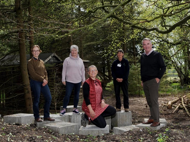 Supporting the Harrogate Climate Action Festival - Lousie McManus of Harrogate District Climate Change Coalition, Lucy Hind of Pinewoods Conservation Group, Kirsty Hallett of HDCCC, Carolyn Rothwell of Horticap and Coun Phil Ireland of HDCCC. Picture Gerard Binks