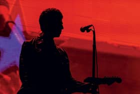 Noel Gallagher by Sharon Latham - LA Nights - Orpheum Theatre, Los Angeles, 2018. Archival C-type photographic print face mounted on acrylic. Signed and numbered on the reverse.