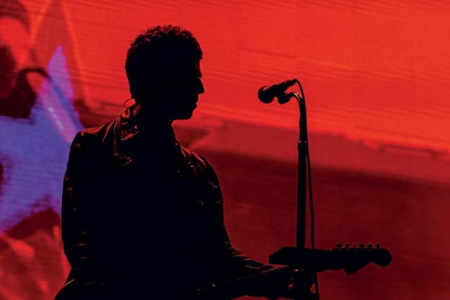 Noel Gallagher by Sharon Latham - LA Nights - Orpheum Theatre, Los Angeles, 2018. Archival C-type photographic print face mounted on acrylic. Signed and numbered on the reverse.