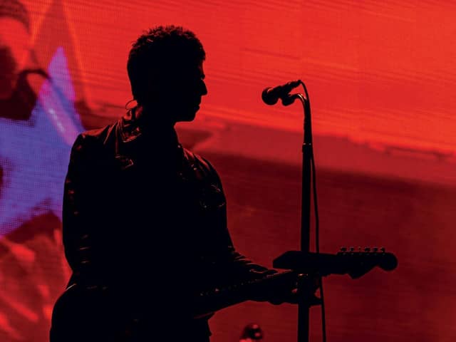 Noel Gallagher by Sharon Latham - LA Nights - Orpheum Theatre, Los Angeles, 2018. Archival C-type photographic print face mounted on acrylic. Signed and numbered on the reverse.