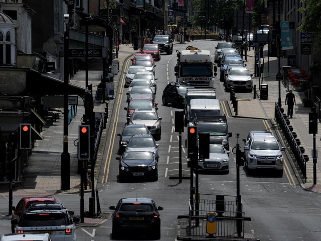 Harrogate's one-way system on the A61 at Parliament Street as it is now. But should it go back to pre-1970 days and two-way traffic?