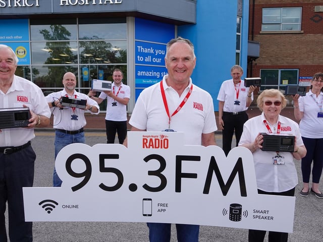 Mark Oldfield and the Harrogate Hospital Radio team celebrate winning the FM licence after a successful petition to Ofcom.