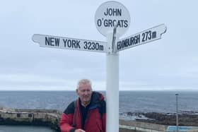 Tony Hennigan, 70, who has completed the Lands End to John O’Groats challenge for Sue Ryder Manorlands Hospice.