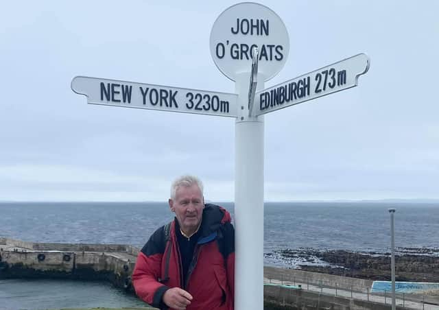 Tony Hennigan, 70, who has completed the Lands End to John O’Groats challenge for Sue Ryder Manorlands Hospice.