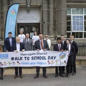 Walk to School Day - Supported by the Harrogate Borough Council, Andrew Jones, MP for Harrogate and Knaresborough, was at Harrogate Grammar School along with Councillor Phil Ireland, Councillor Paul Haslam, and Professor Neil Coles, Chair of the Harrogate District Climate Change Coalition.