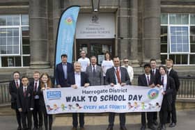 Walk to School Day - Supported by the Harrogate Borough Council, Andrew Jones, MP for Harrogate and Knaresborough, was at Harrogate Grammar School along with Councillor Phil Ireland, Councillor Paul Haslam, and Professor Neil Coles, Chair of the Harrogate District Climate Change Coalition.