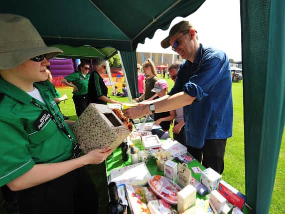 Starbeck Community Day nostalgia: Flashback to 2019 and the last such event. Pictured is a busy St John's Ambulance tombola store at the event.