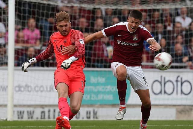 Mark Oxley, left, in action for Southend United against Northampton Town. Picture: Getty Images
