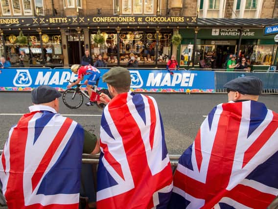 Flashback to 2019 - Spectators near Bettys tearooms in Harrogate watch the Junior Men's Time Trial during the UCI Road World Championships. Picture  Bruce Rollinson