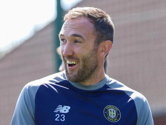 Rory McArdle is all smiles during his first Harrogate Town training session. Picture: Matt Kirkham