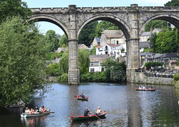 29th June 2021
With blue sky and warm weather the river Nidd was busy with rowers today at Knaresborough.
Picture Gerard Binks