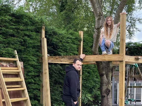 Harrogate dispute - Dad Richard Williams says he built the treehouse for his autistic daughter Tiana as a safe place for her to go for some peace and fresh air.