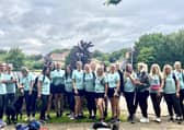 Walkers on the Harrogate Heart & Sole Girls Marathon Walk in aid of Saint Michaels Hospice and Candlelighters Yorkshire.