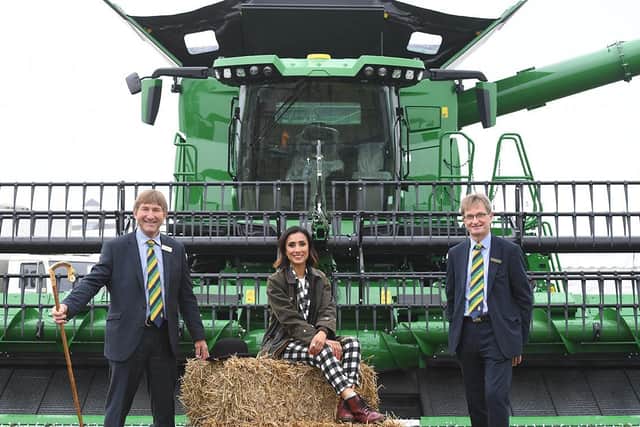 The world’s biggest combine harvester took centre stage today as the 2021 Great Yorkshire Show got ready to open its gates for the first day of the much-anticipated event.