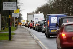 Traffic on Leeds Road in Harrogate - North Yorkshire County Council’s Carbon Reduction Plan aims to reduce its carbon footprint but will it go far enough to achieve fundamental change in the county?