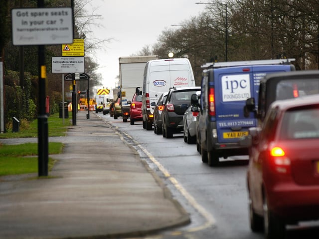 Traffic on Leeds Road in Harrogate - North Yorkshire County Council’s Carbon Reduction Plan aims to reduce its carbon footprint but will it go far enough to achieve fundamental change in the county?