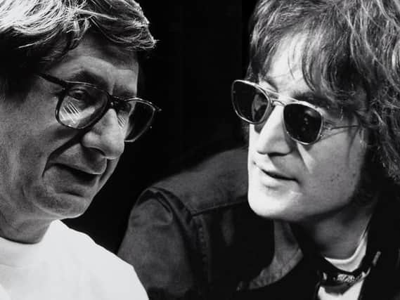 Friends and collaborators - BAFTA winning filmmaker Tony Palmer and The Beatles' John Lennon.