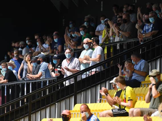 Harrogate Town fans were able to return to the EnviroVent Stadium to take in Sunday's pre-season friendly win over Newcastle United Under-23s. Pictures: Gerard Binks