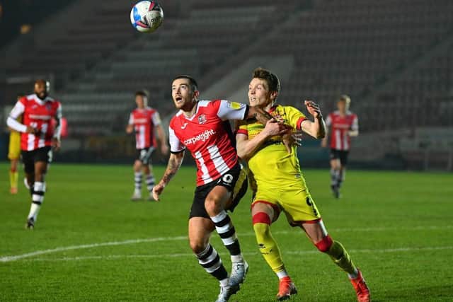 Lewis Page in action for Exeter City against Walsall last season. Picture: Getty Images