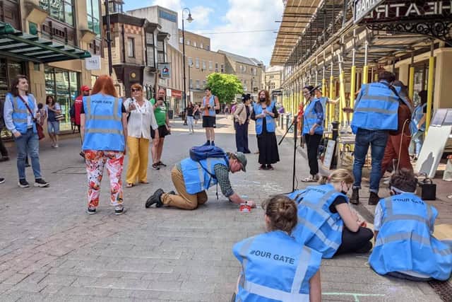 A promotion event for the forthcoming dynamic immersive community play Our Gate which will be performed by Harrogate Theatre at the end of August.