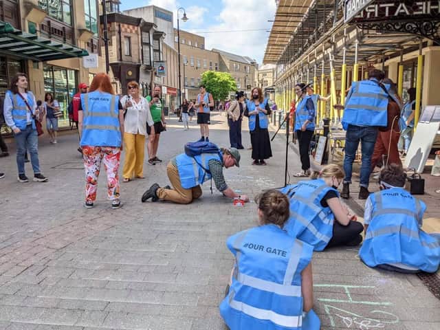 A promotion event for the forthcoming dynamic immersive community play Our Gate which will be performed by Harrogate Theatre at the end of August.