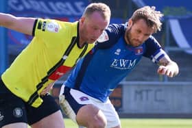 Mark Beck in League Two action for Harrogate Town against Carlisle United. Pictures: Matt Kirkham