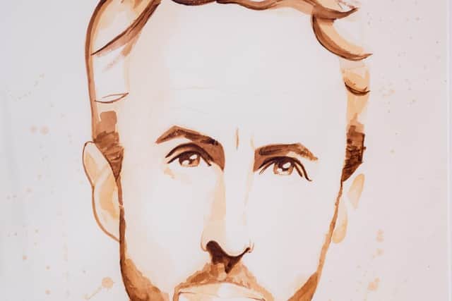 Part of Christian Alexander Bailey's portrait of England football manager Gareth Southgate. (Photograph by Simon Dewhurst)