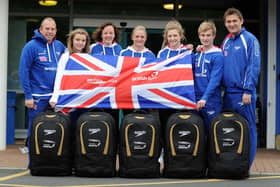 Harrogate diving coach Ady Hinchliffe, right, pictured in 2012 before the London Olympics with GB divers including Jack Laugher who formerly trained at Harrogate Diving Club.