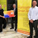 Harrogate District Street Aid - Harrogate Borough Council's Community Safety Officer Helen Richardson, Matt Gibbins, Coun Mike Chambers and Victoria Shopping Centre manager James White
