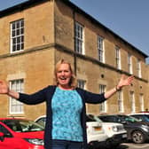 Kathy Allday of Knaresborough Museum Association outside the Castle Girls School, Knaresborough. Picture Gerard Binks