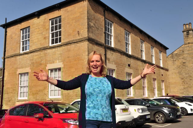 Kathy Allday of Knaresborough Museum Association outside the Castle Girls School, Knaresborough. Picture Gerard Binks