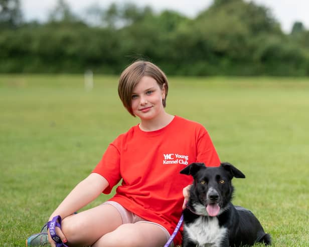 Lydia Sutheran and her Border Collie Domino at the Young Kennel Club Summer Camp. Picture: The Kennel Club